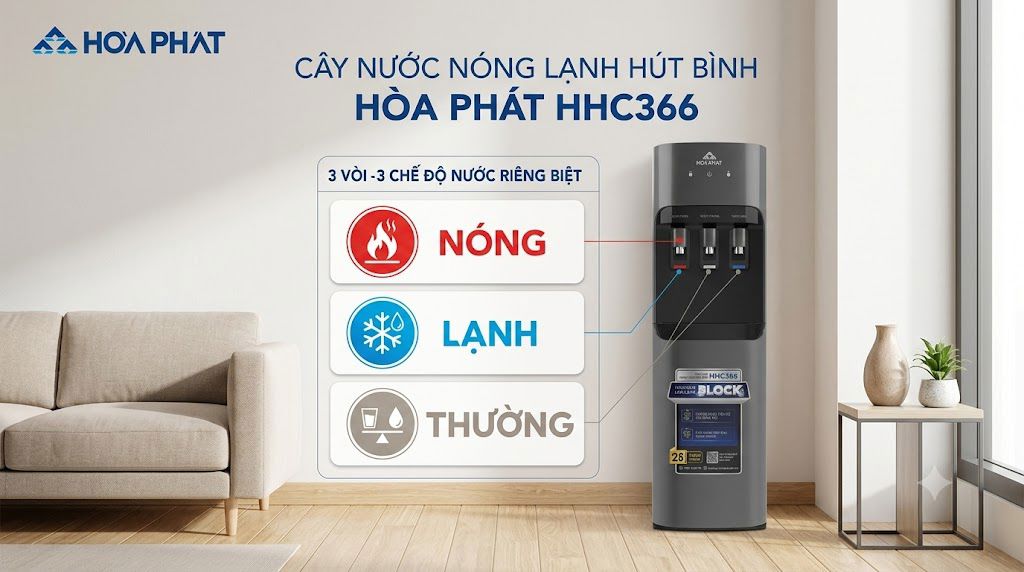 Cây nước nóng lạnh Hòa Phát HHC366