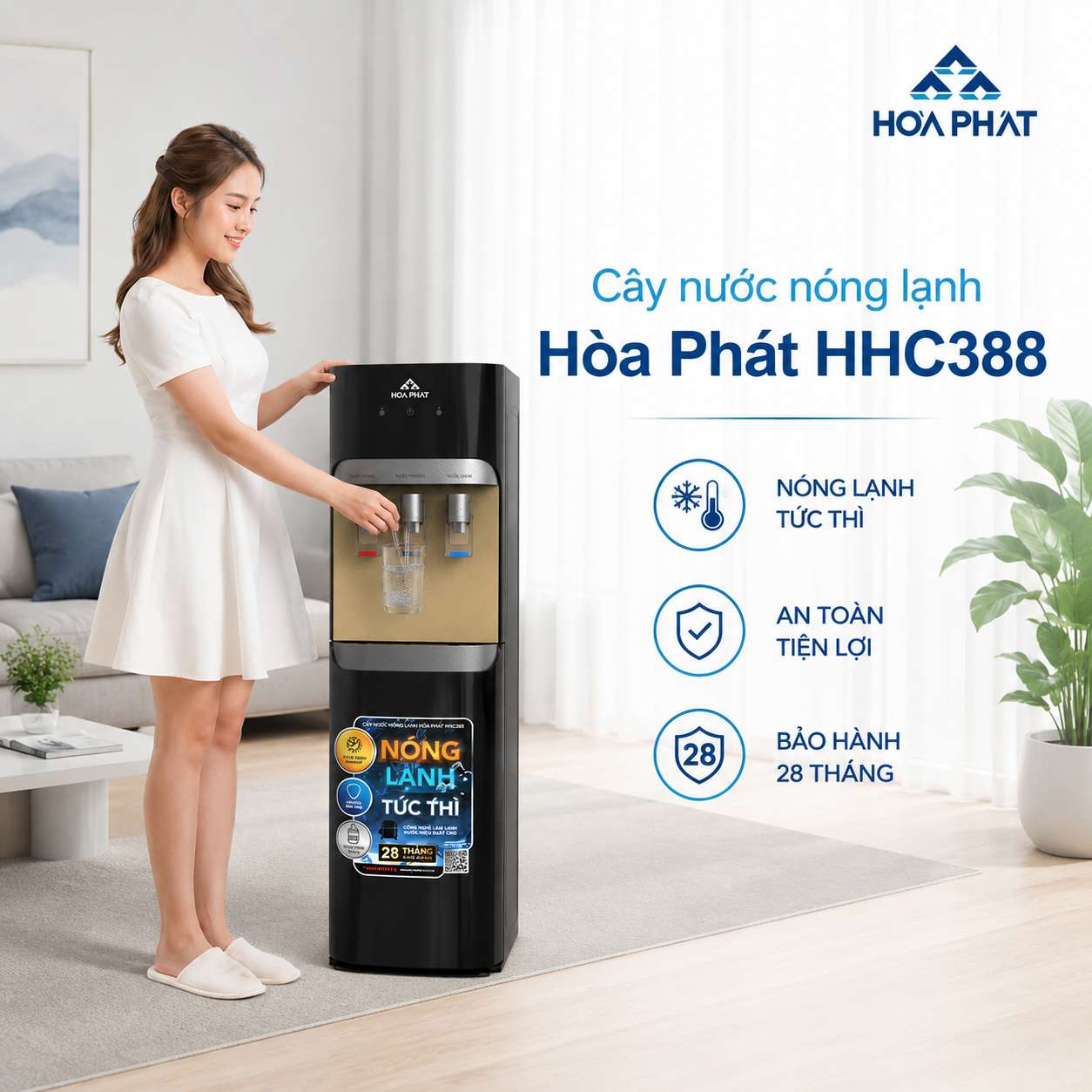 Cây nước nóng lạnh Hòa Phát HHC388